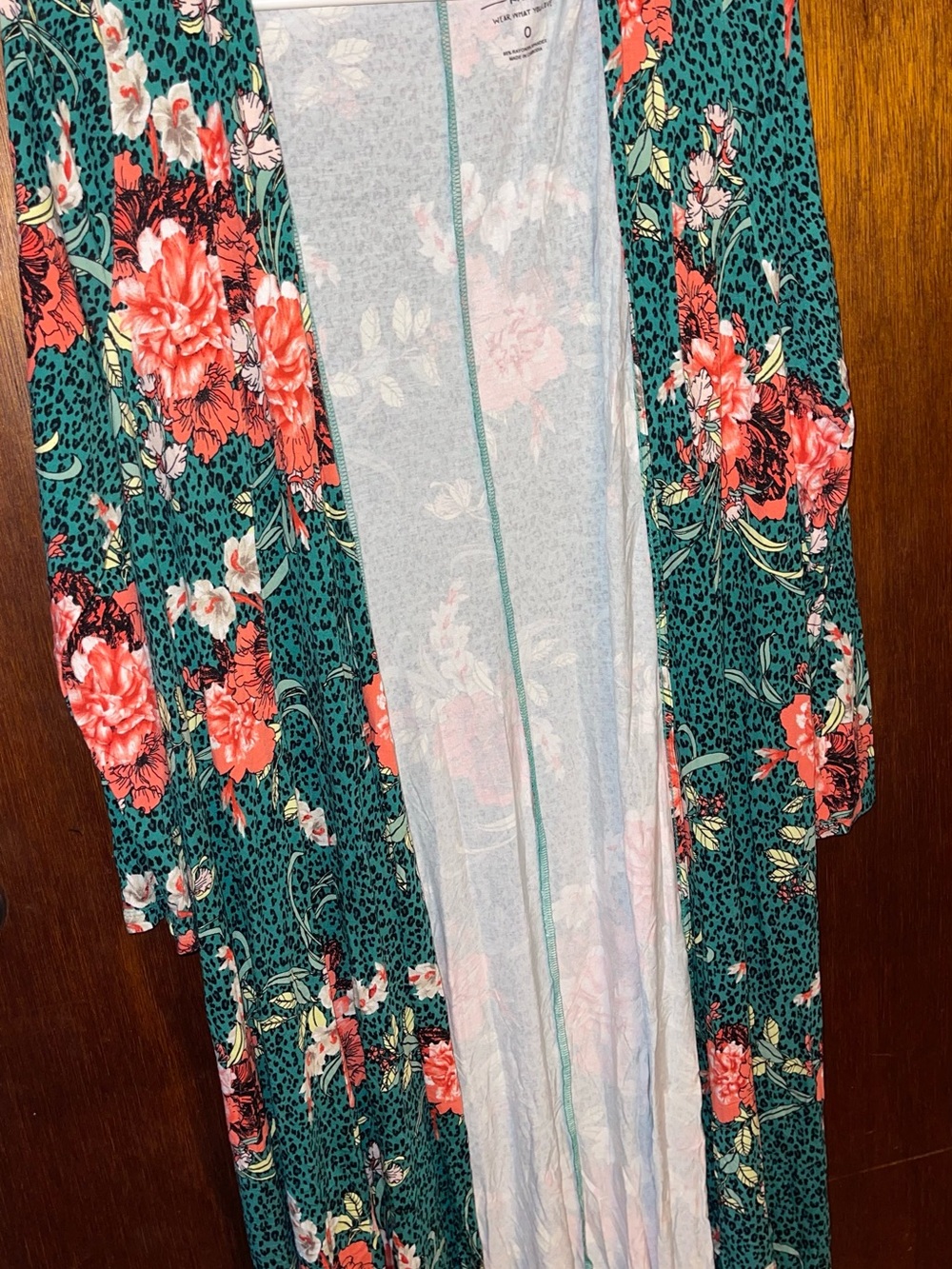 torrid Teal and Coral Floral Super Soft Knit Cardigan